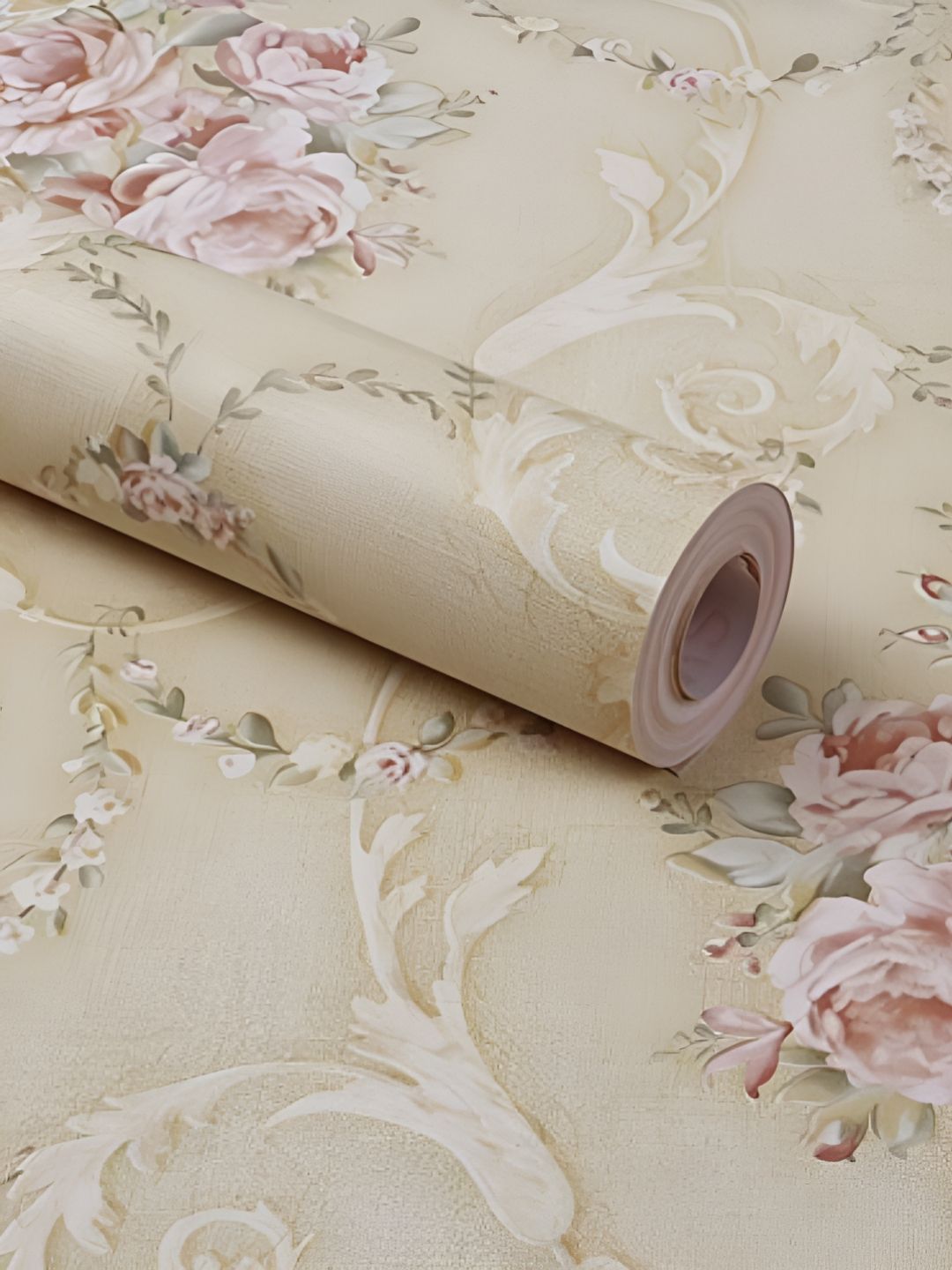 INDIAN ROYALS Pink & Beige Floral Printed Self-Adhesive & Durable Wall Sticker-image-17