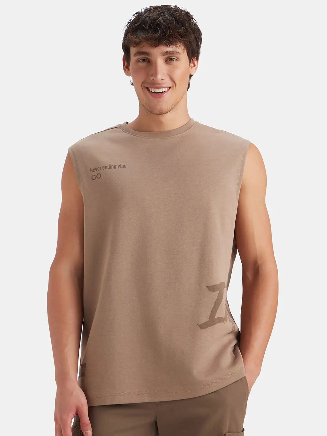 Jockey Men Super Combed Cotton Rich Graphic Print Round Neck Oversized Tank Top - MZ07-picture-50