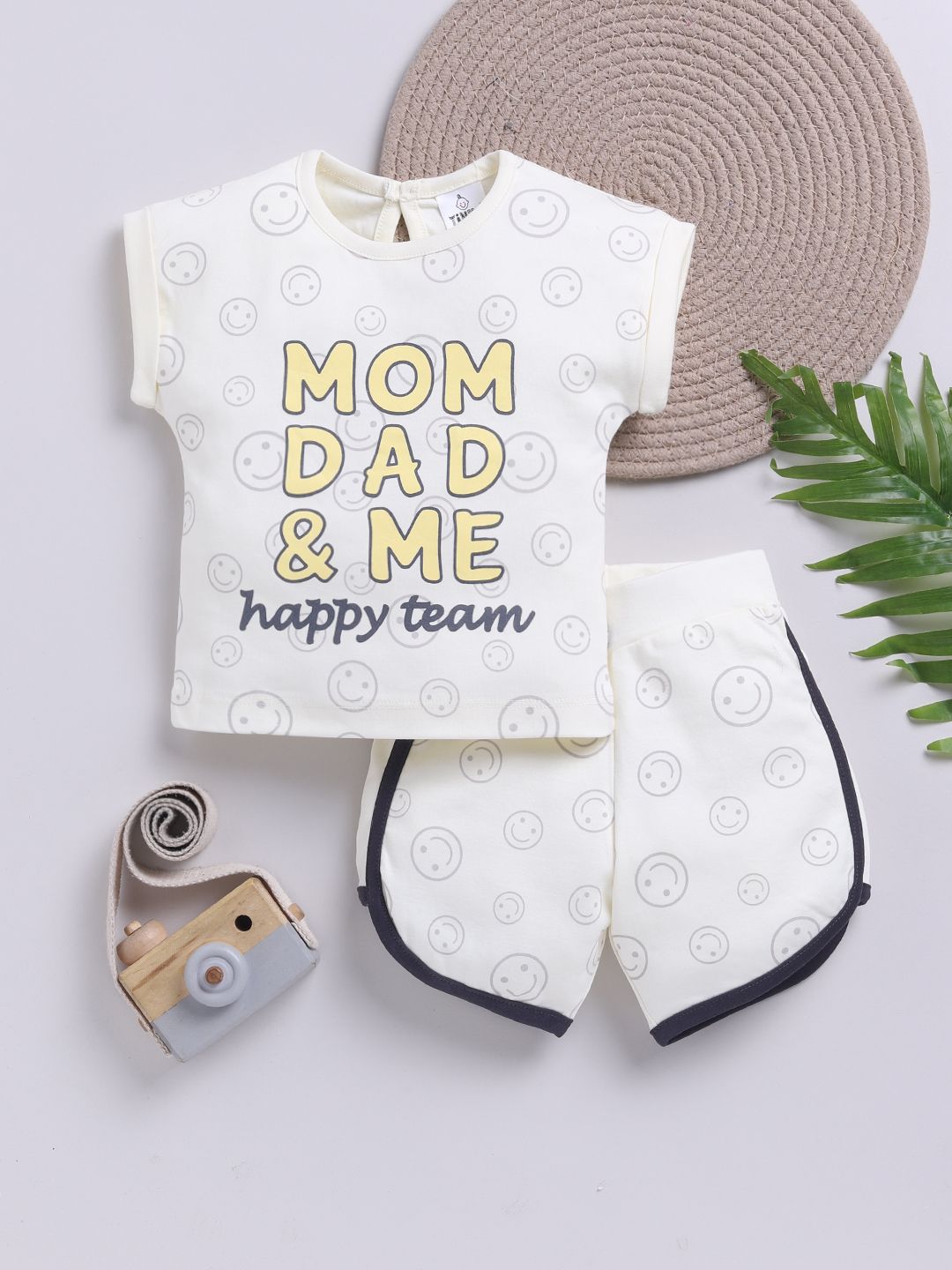 YK X Tinyo Infant Girls Pure Cotton Printed T-shirt with Shorts-picture-15