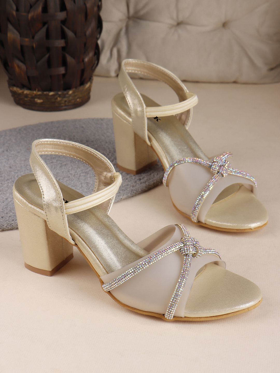 Anouk Western - Embellished Block Round Toe Sandals Heels-picture-51