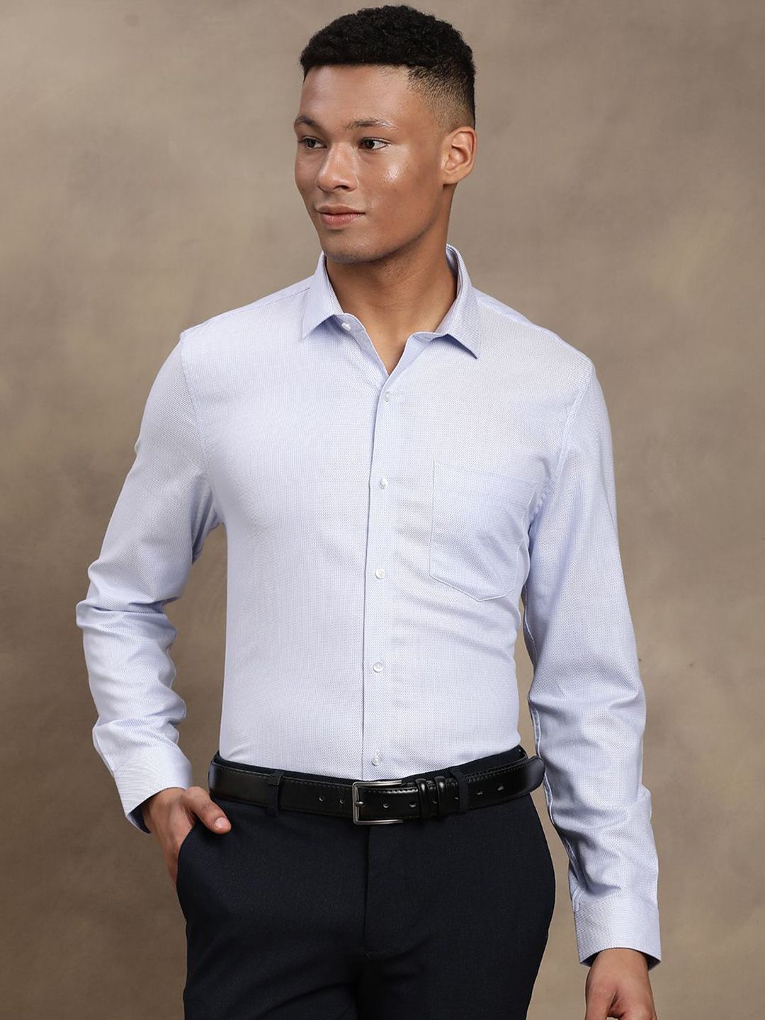 Turtle Classic Textured Pure Cotton Slim Fit Formal Shirt-picture-57