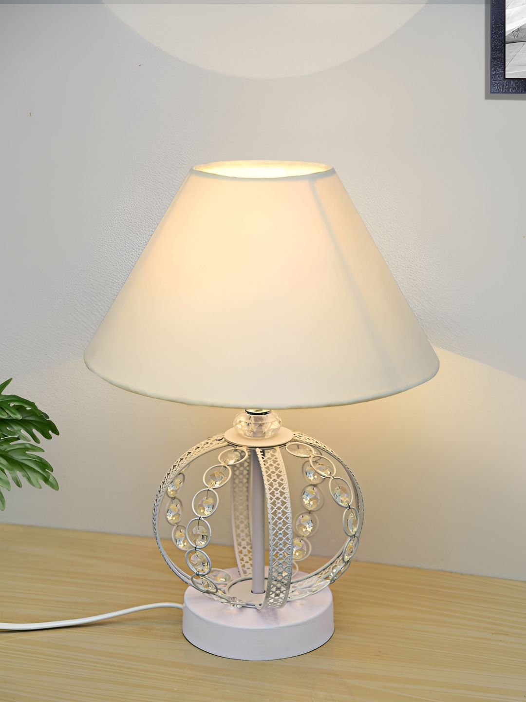 Homesake White Metal Frusturical Shaped Table Lamp-picture-21