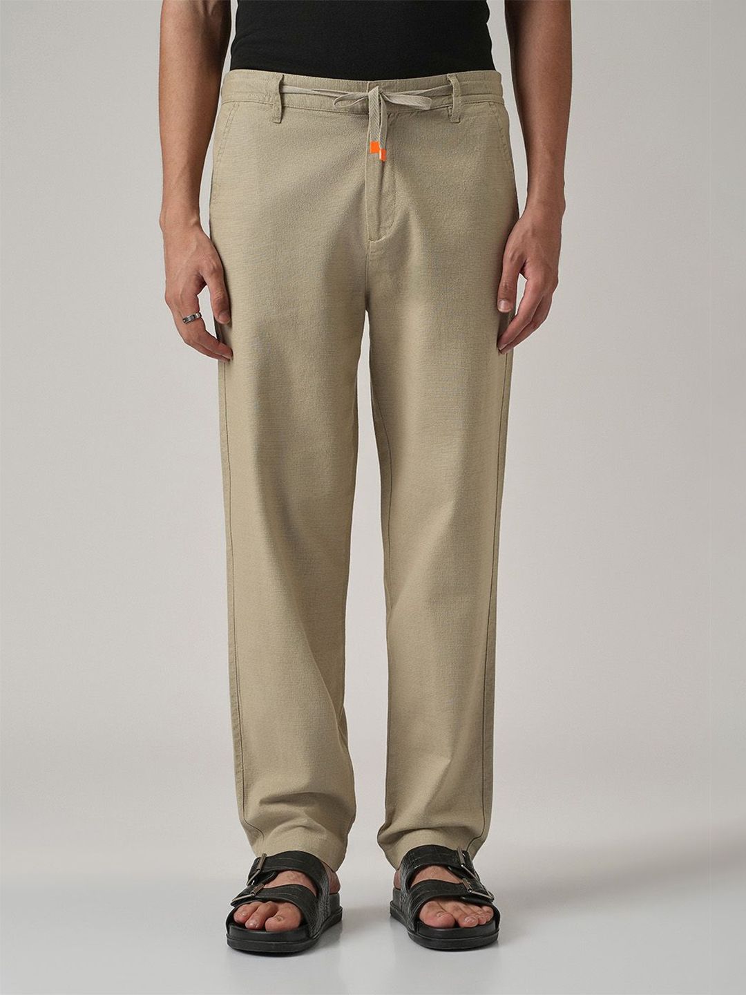 Banana Club Men Green Relaxed Fit Cotton Trousers-picture-14