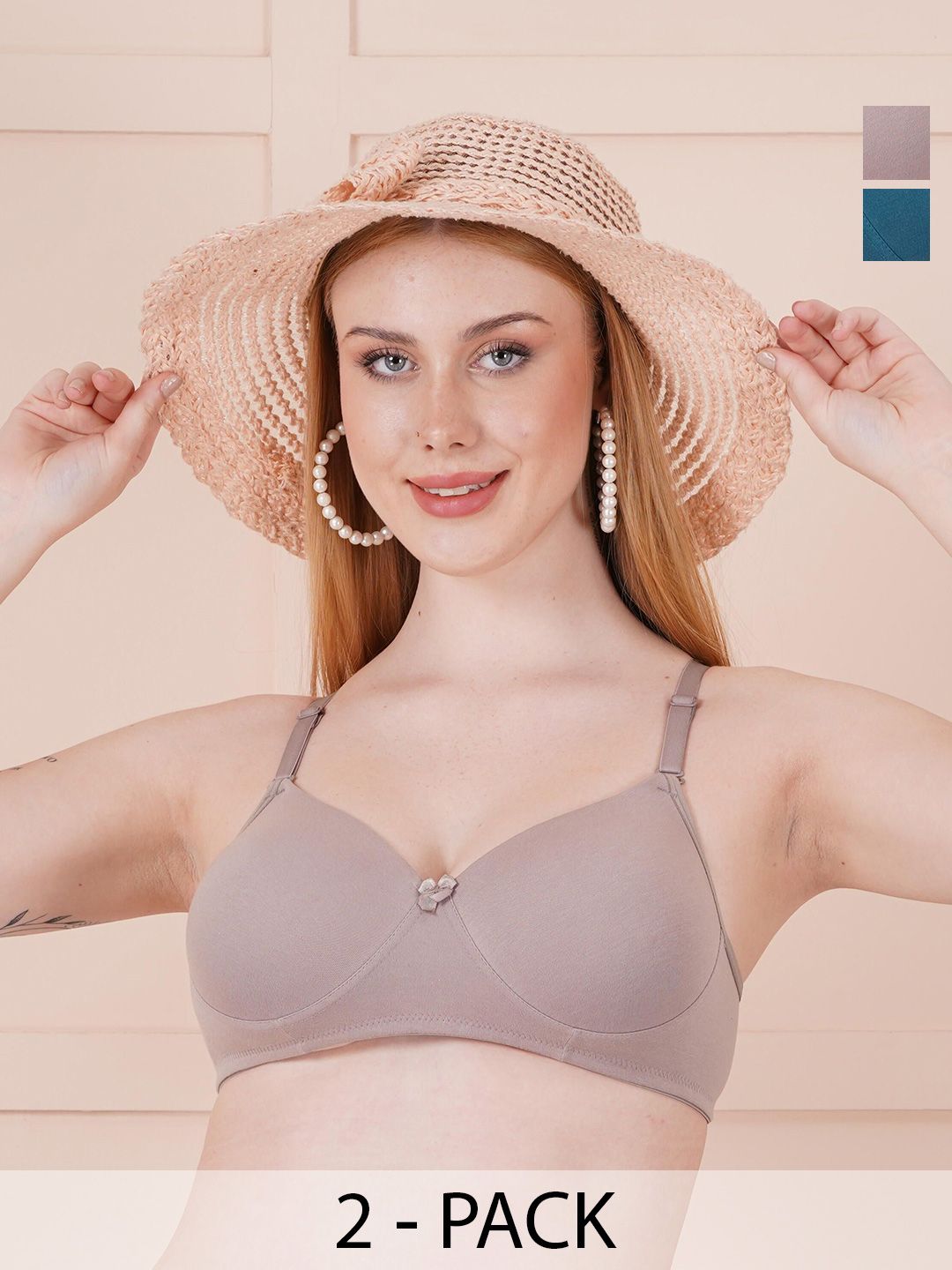 LARIX Pack Of 2 Full Coverage Lightly Padded Bra