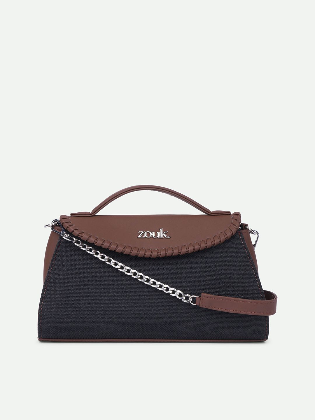 ZOUK Printed Structured Sling Bag with Cut Work-image-18