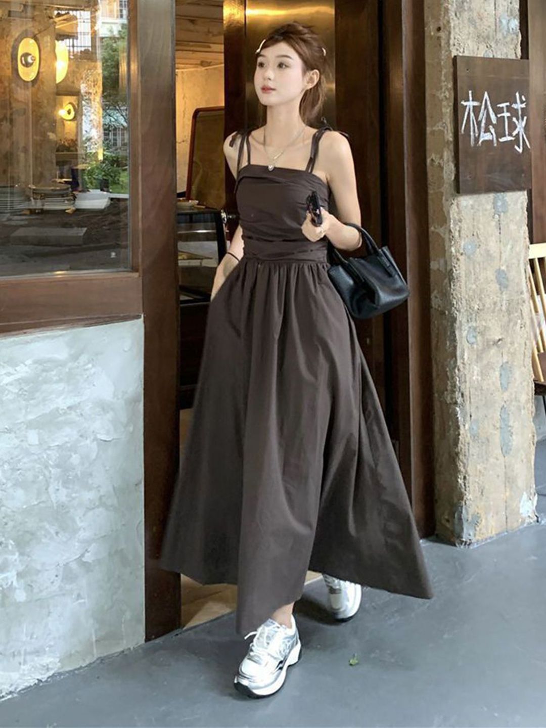 bebe Women Solid Fit & Flare Maxi Dress-image-30