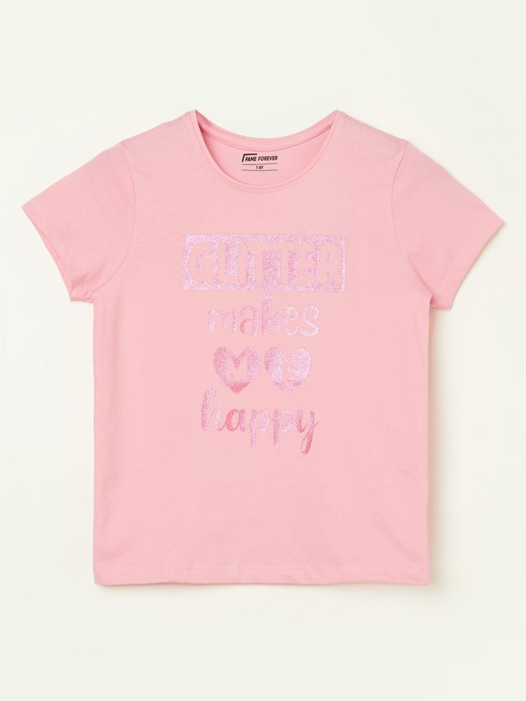 Fame Forever by Lifestyle Girls Typography Printed Round Neck Cotton T-shirt-picture-23