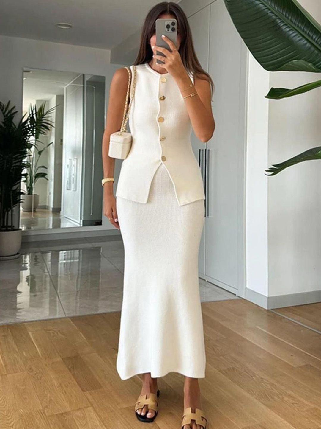 miss mosa by akanksha Alamode By Akanksha Off-White Reeny Luxe Soft Knit Coord Set-picture-32