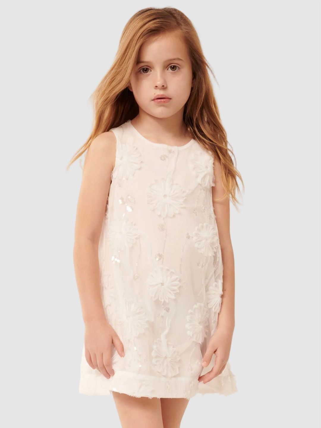 Forever New Girls Floral Embellished Sequined Mini Dress-picture-35