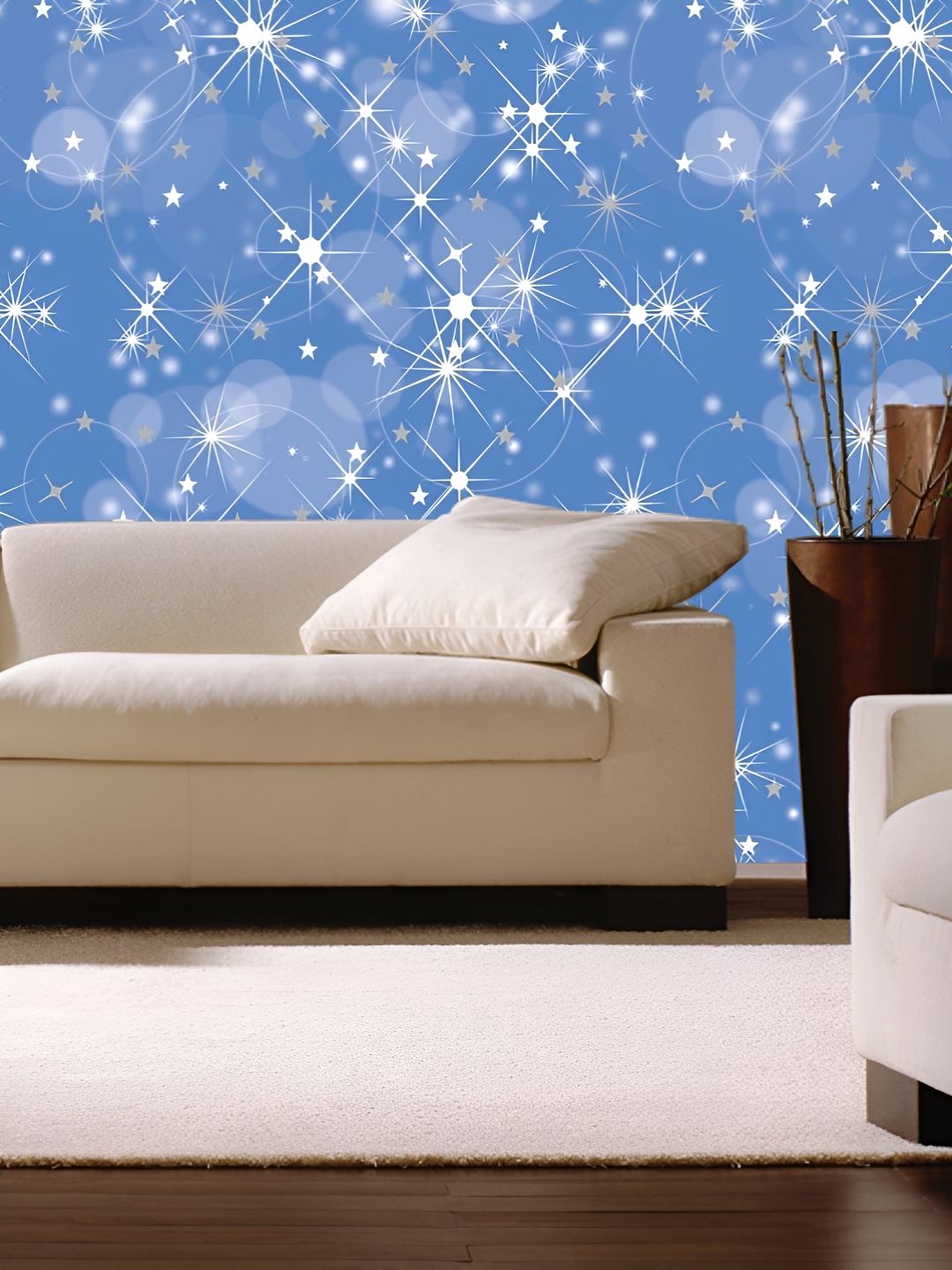 INDIAN ROYALS Blue & White Sparkling Star Printed Self-Adhesive & Durable Wall Sticker-picture-23