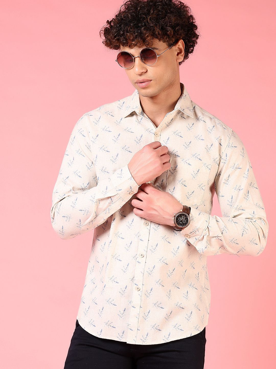 LIMEROAD Floral Printed Spread Collar Cotton Shirt-picture-39