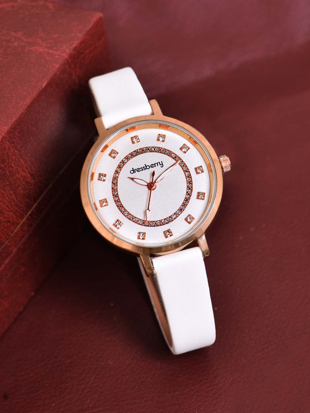 DressBerry Women Dial & Leather Bracelet Style Straps Analogue Watch HOBDB-282-WH-picture-34