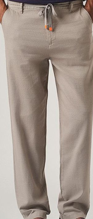 Banana Club Men Linen-Look Cotton Trousers
