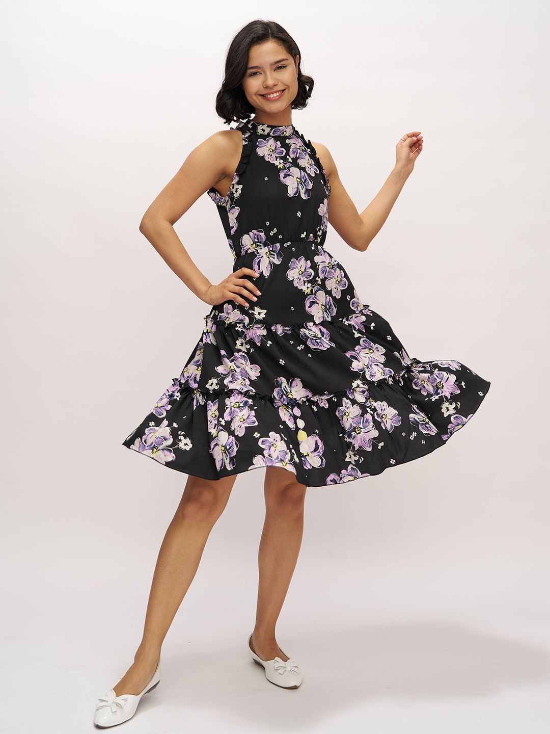 DressBerry Women Floral Print Fit & Flare Dress-picture-25