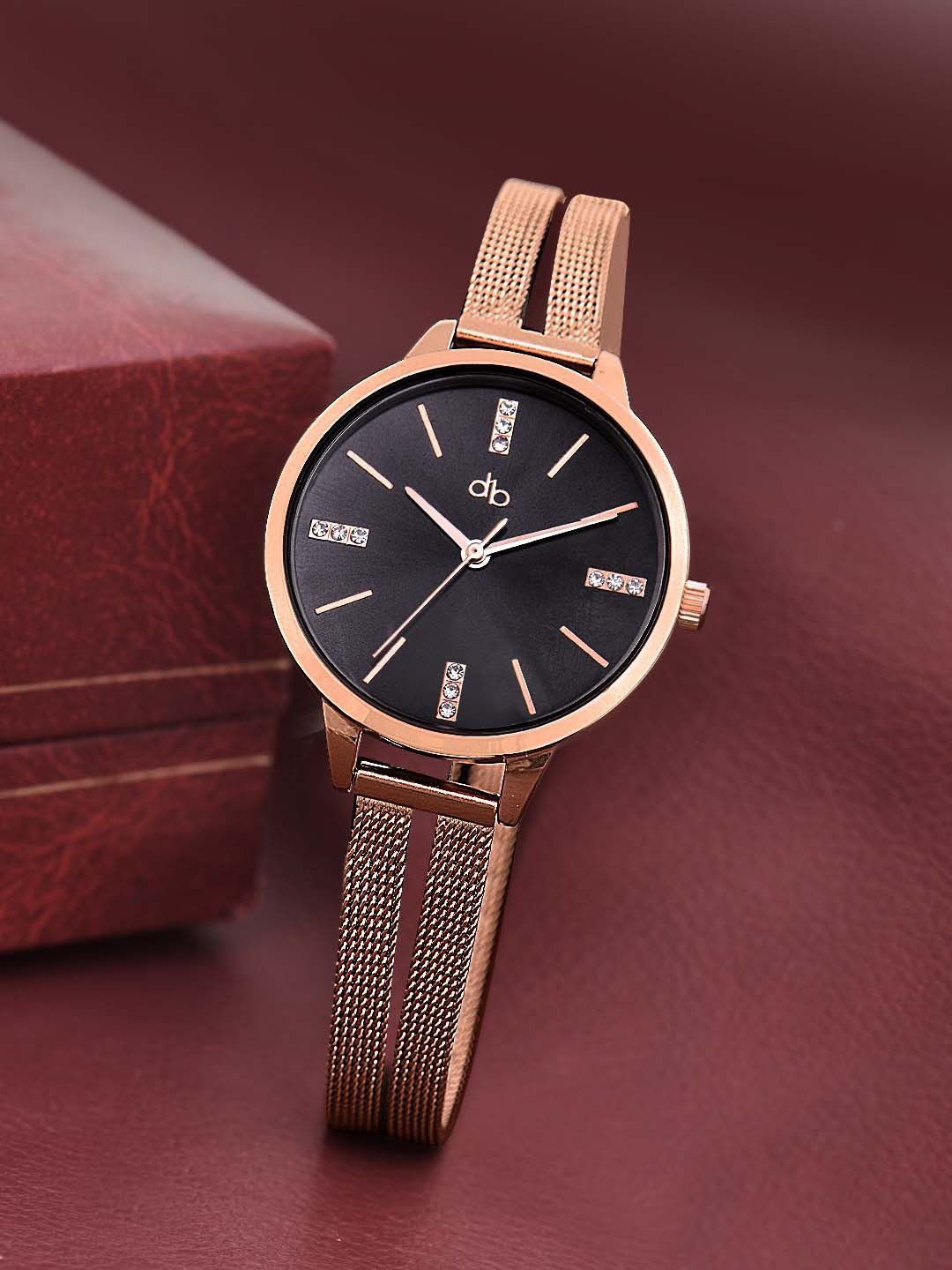 DressBerry Women Embellished Dial & Bracelet Style Straps Analogue Watch HOBDB-2566-BK-picture-36