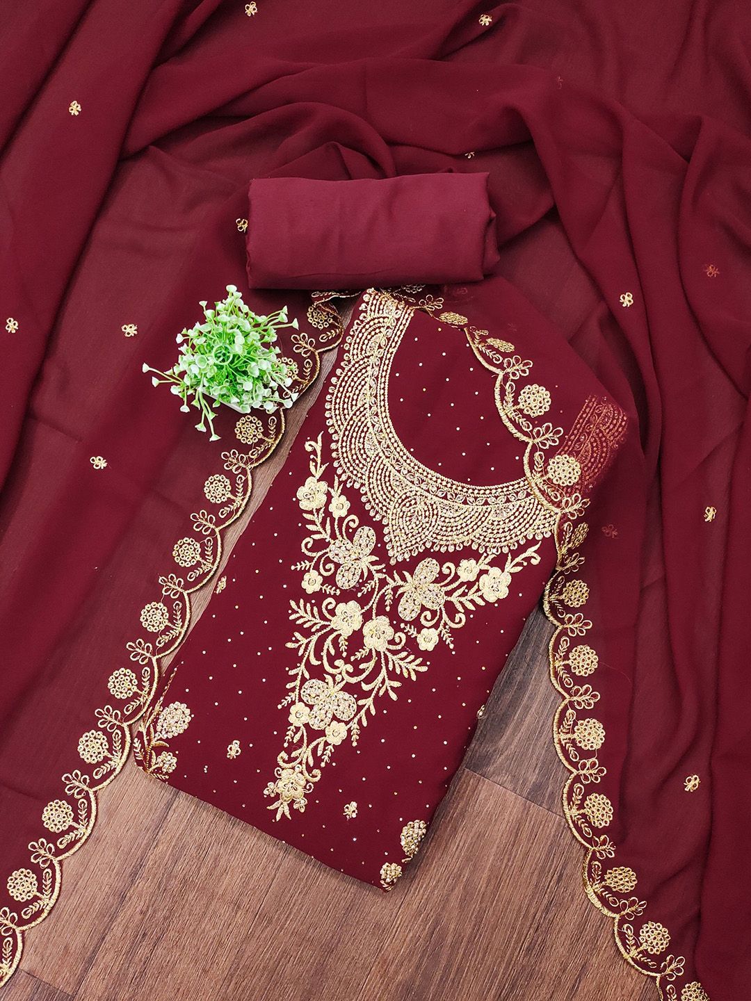 KALINI Embroidered Unstitched Dress Material-picture-21