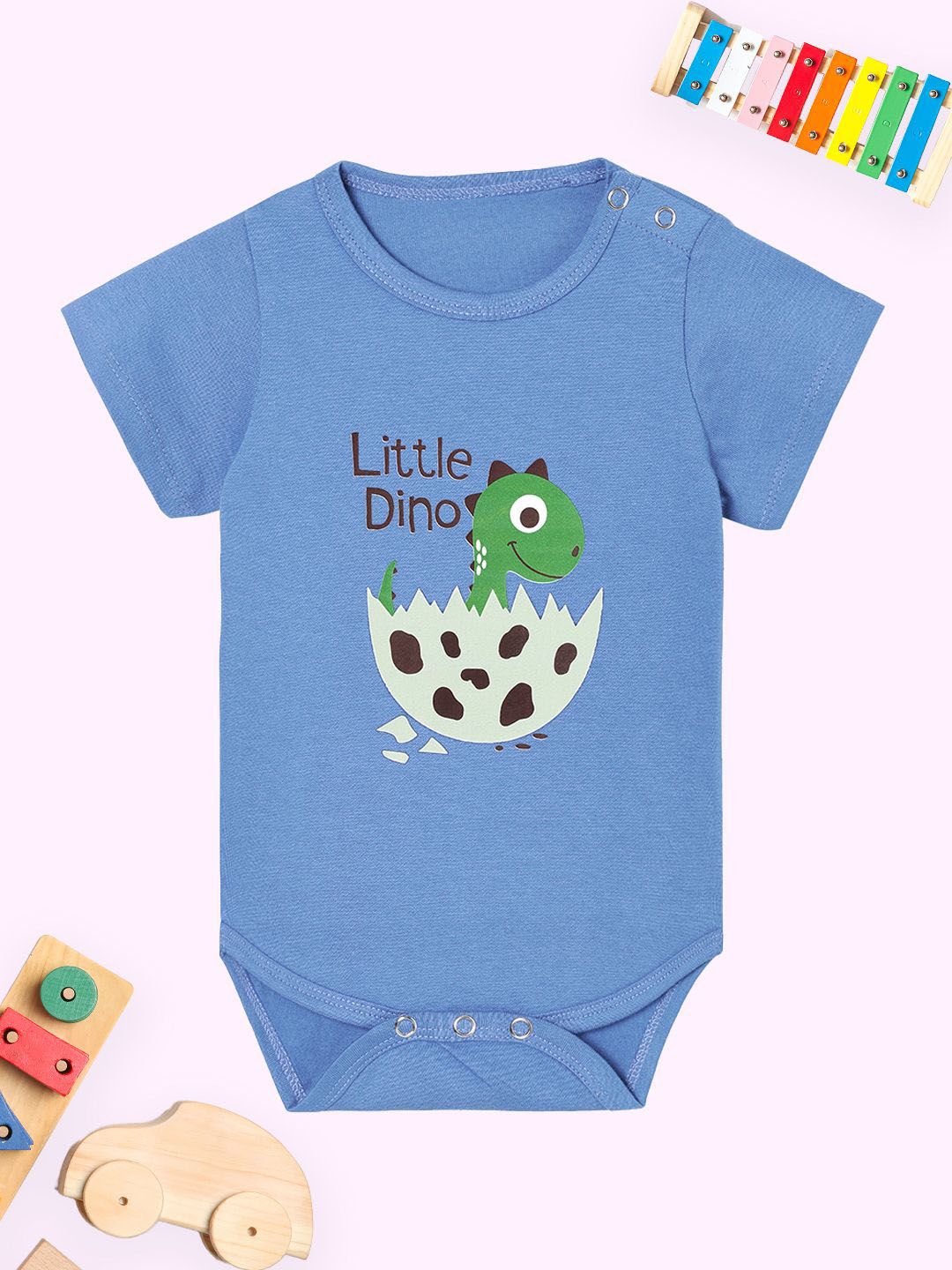 The Mom Store Infants Little Dino Printed Pure Cotton Bodysuit-picture-34