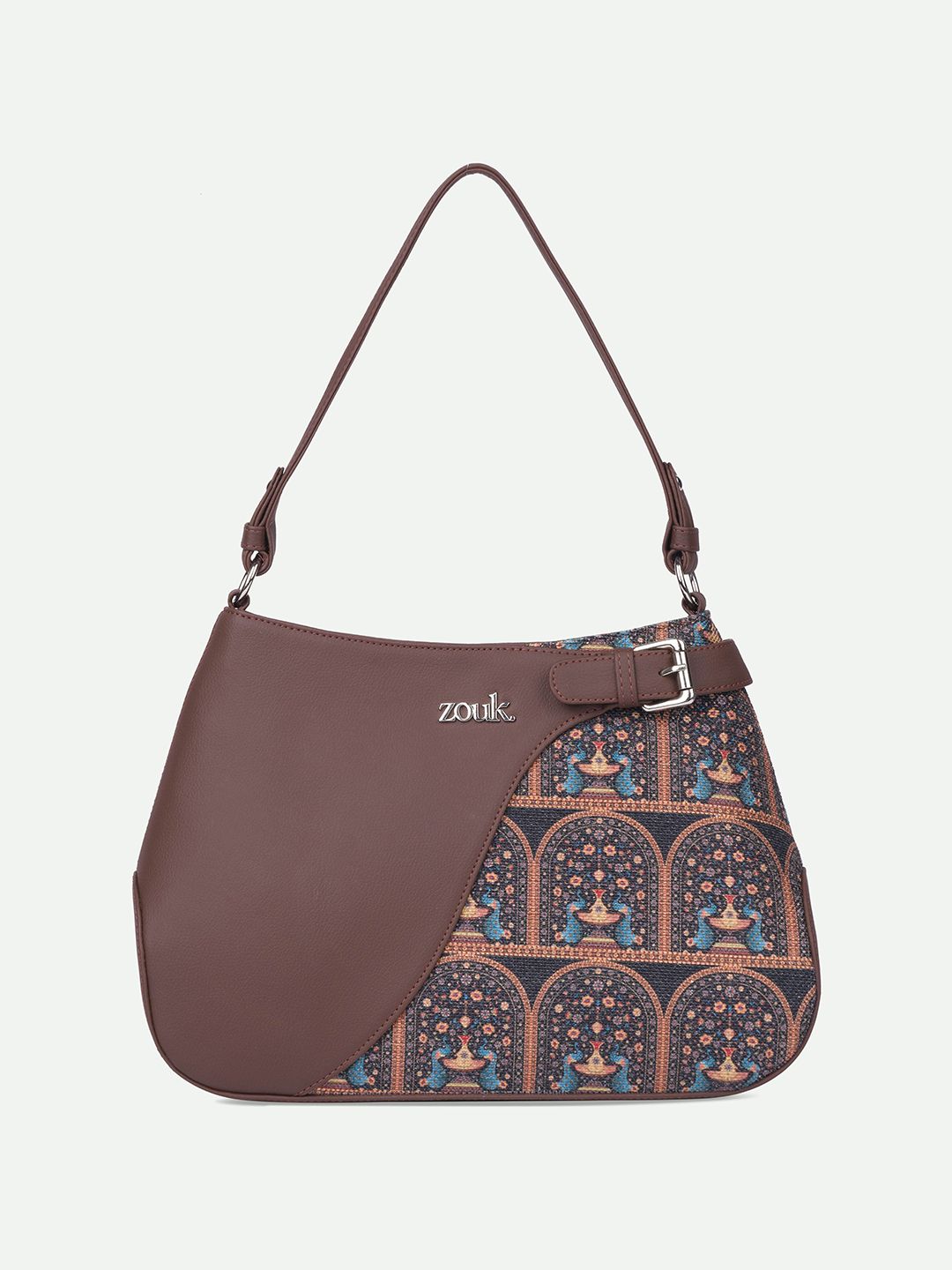 alt by zouk ZOUK Ira Peacock Ethnic Motifs Printed Leather Bucket Handheld Bag-picture-21
