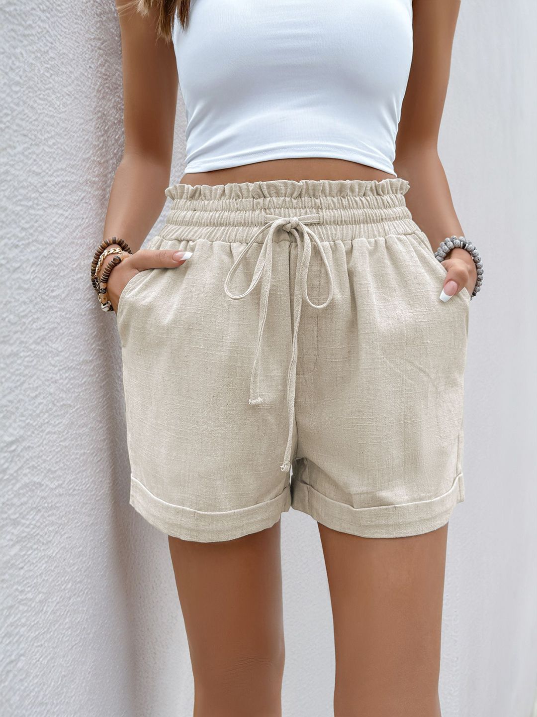 StyleCast x Revolte Women Solid Mid-Rise Regular Shorts-picture-31