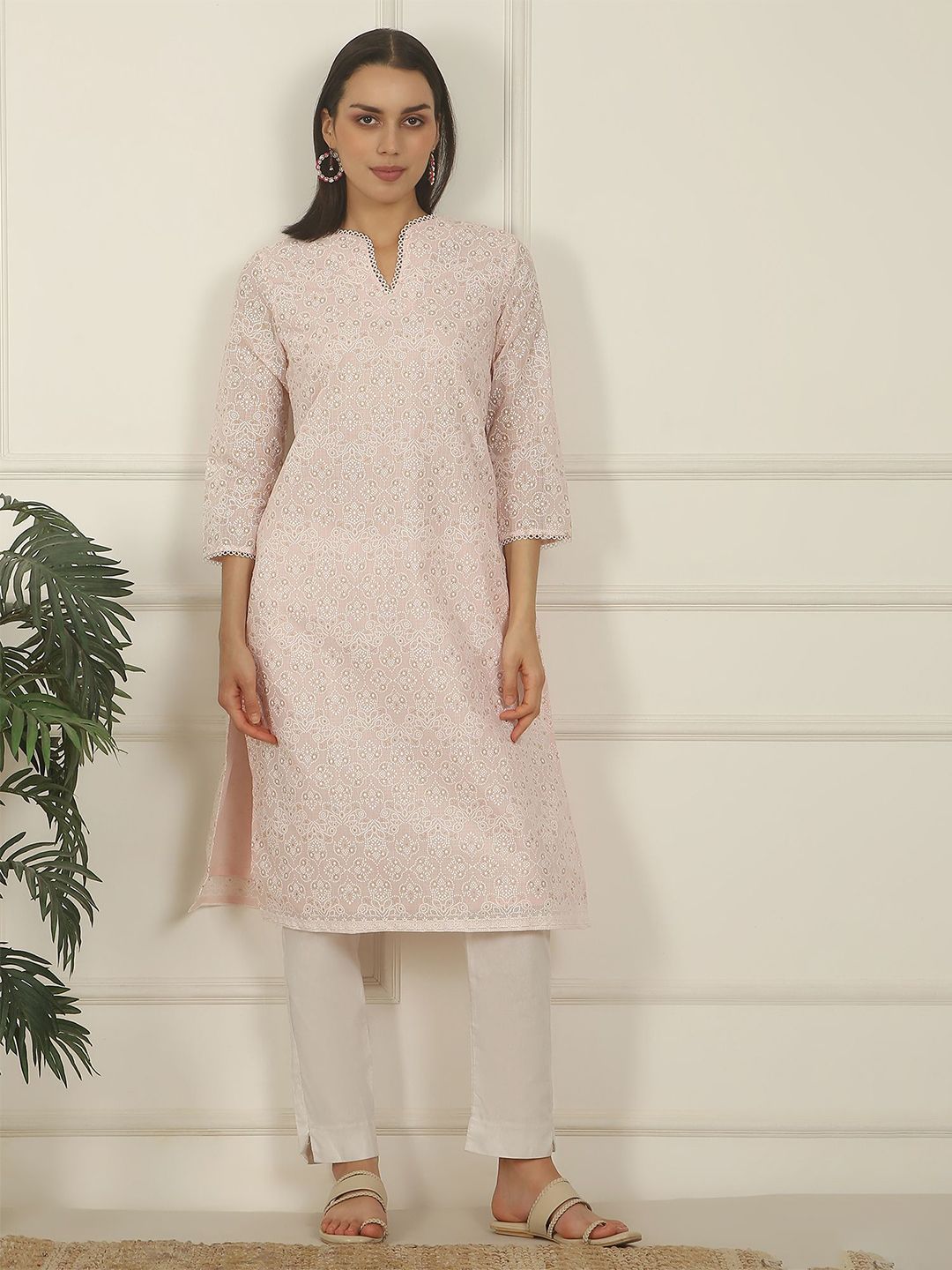 Women Floral Print Straight Kurta