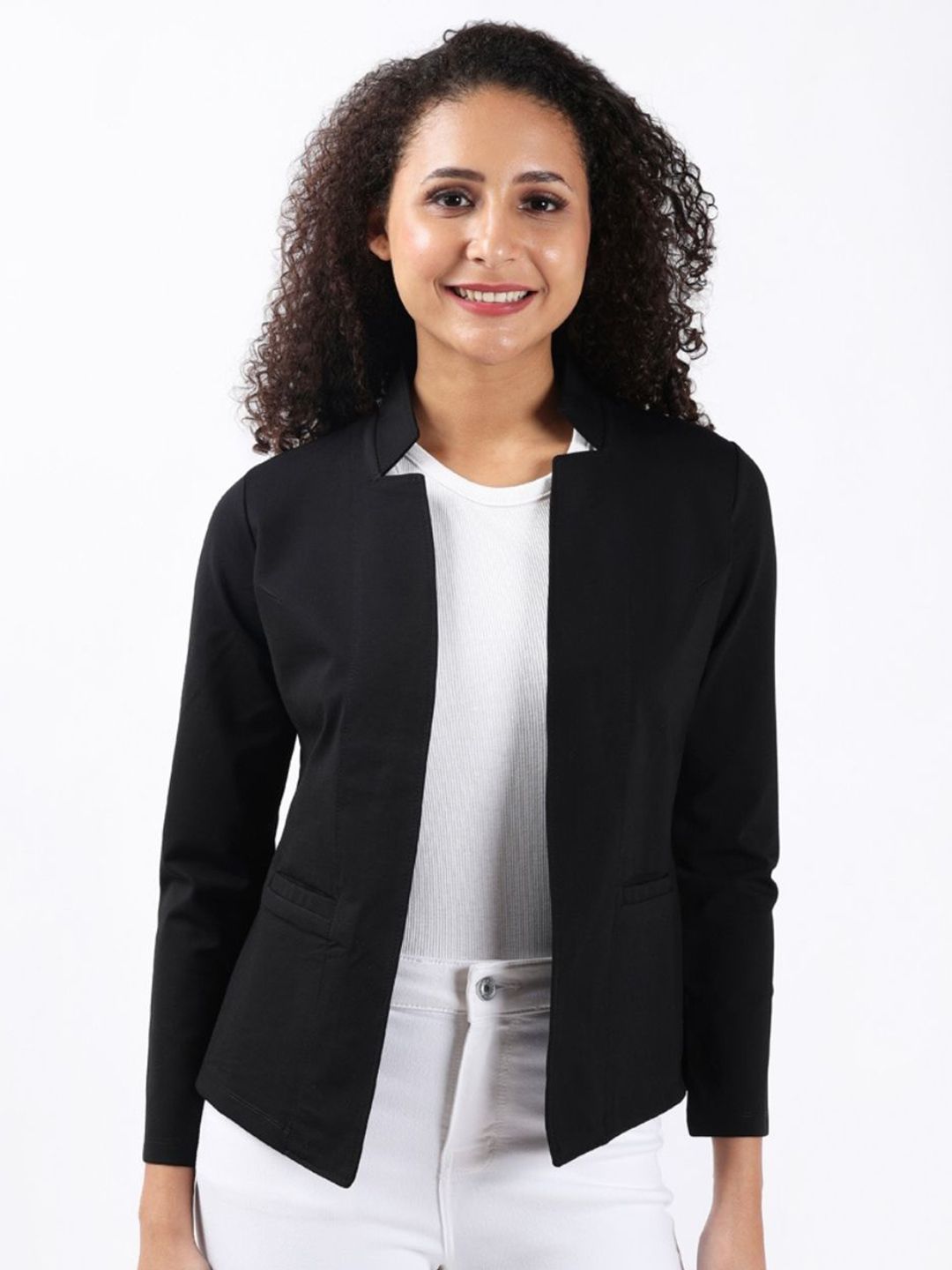 Bonnaty Women Solid Open Front Shrug-image-9