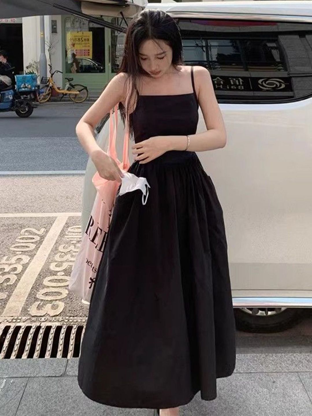 bebe Women Solid Fit & Flare Sleeveless Midi Dress-picture-15