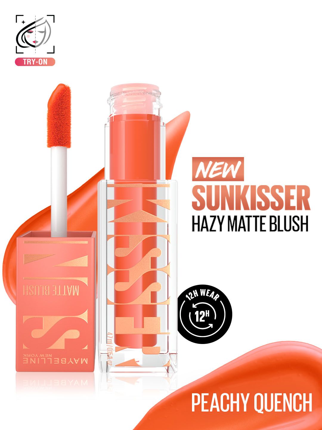 Maybelline New York Sunkisser 12H Long Wear Hazy Matte Liquid Blush 4.7g - Peachy Quench-picture-32