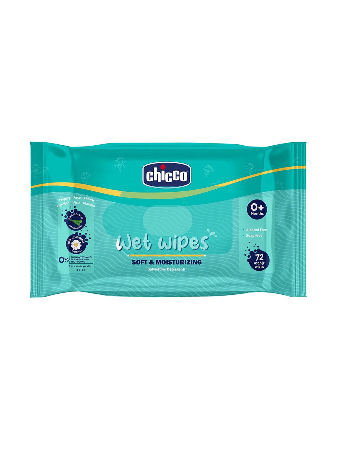 Chicco Soft & Moisturising Baby Wet Wipes With Aloe Vera & Chamomile - 72Pcs-picture-10
