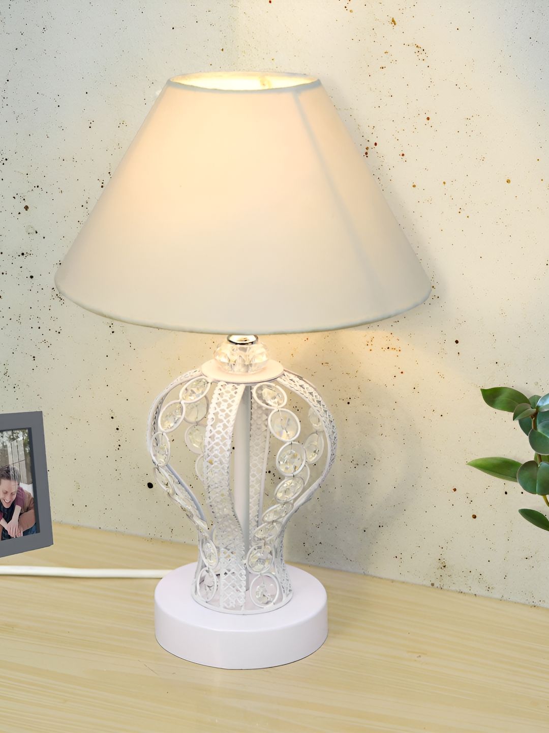 Homesake Pink Metal Frusturical Shaped Table Lamp-image-13