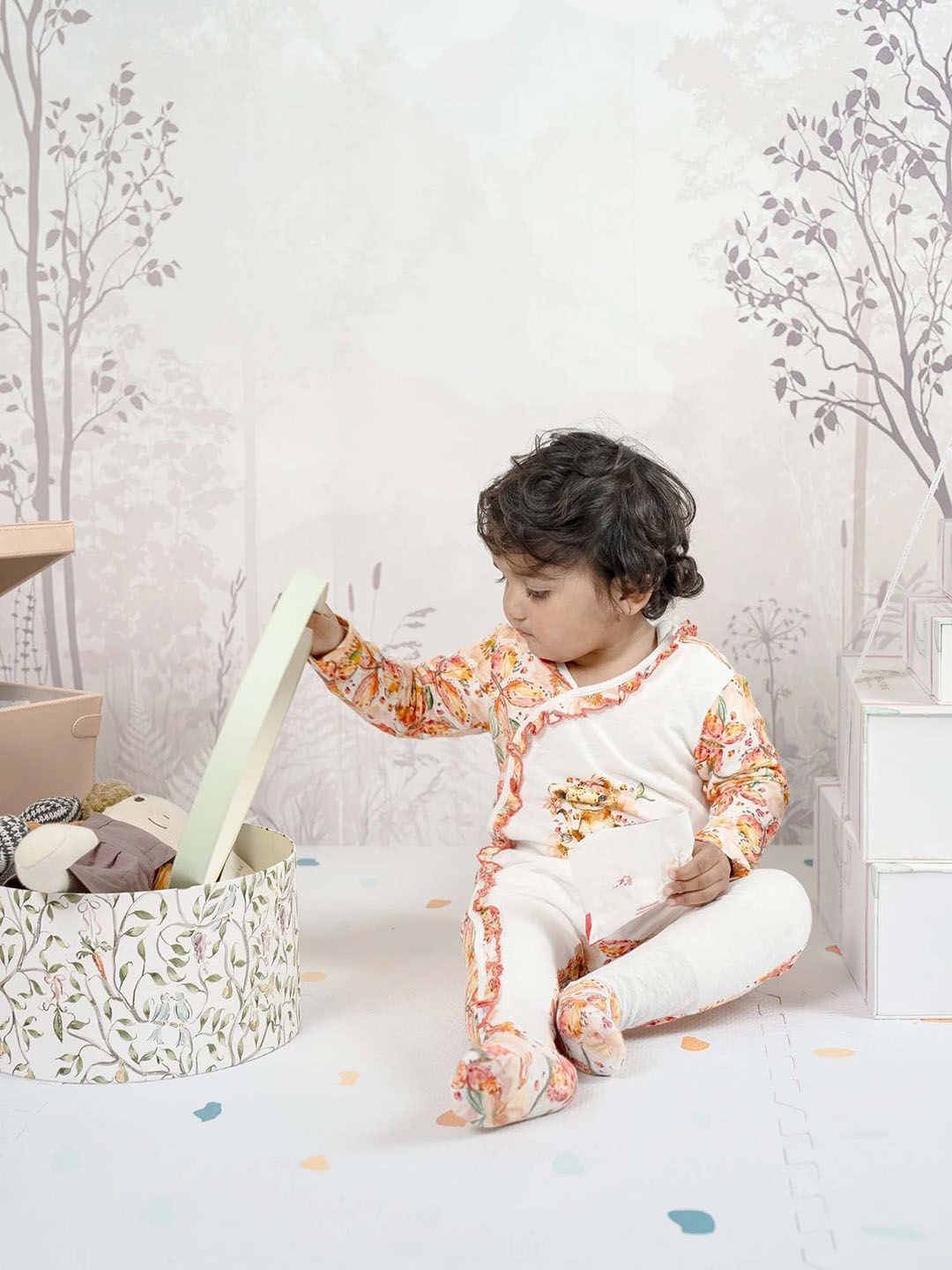 THE BABY TRUNK Infant Girl Lioness Organic Cotton Romper-picture-12