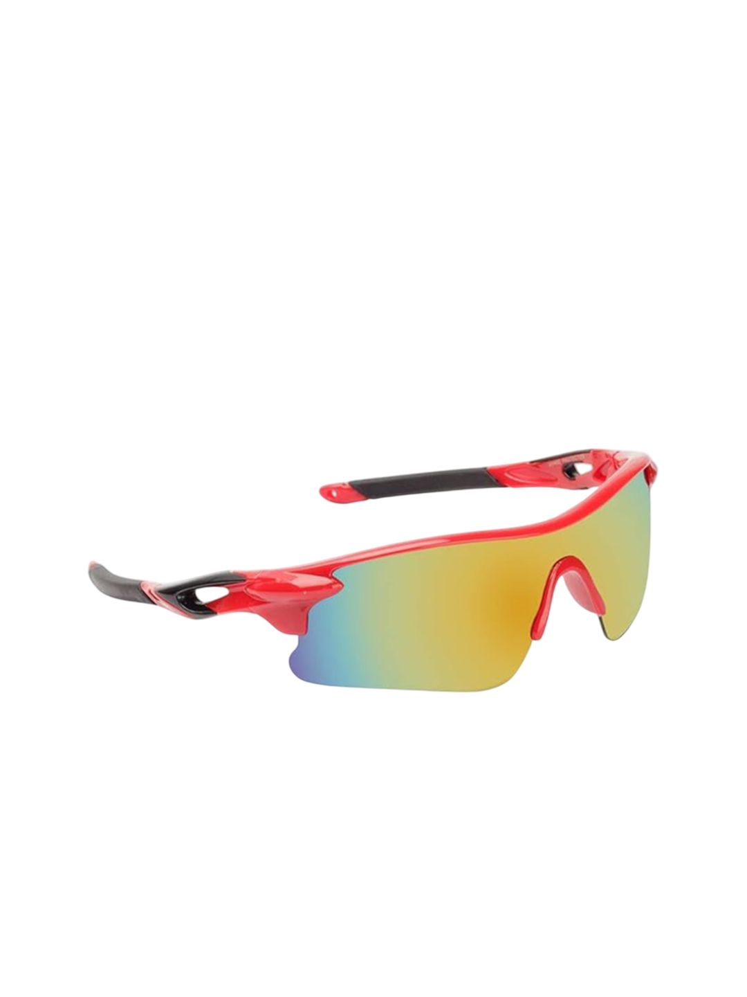 SPADEACES Unisex Red & Black Sports Sunglasses with Mirrored UV Protected Polarised Lens-image-44