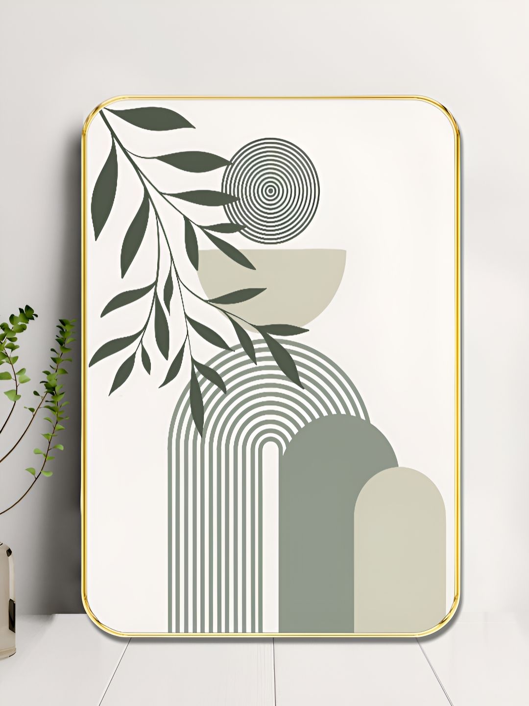 Myntra Elegant Homes White & Green 1 Piece Wood Other Wall Paintings-picture-42