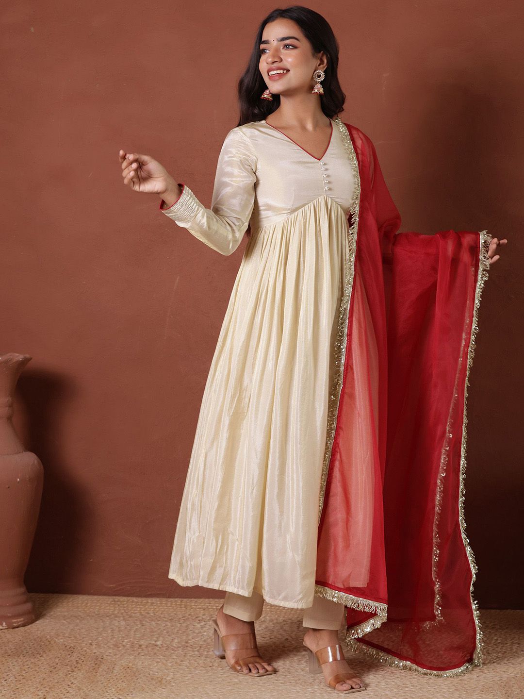 Woman's Anarkali Suit Set with Dupatta