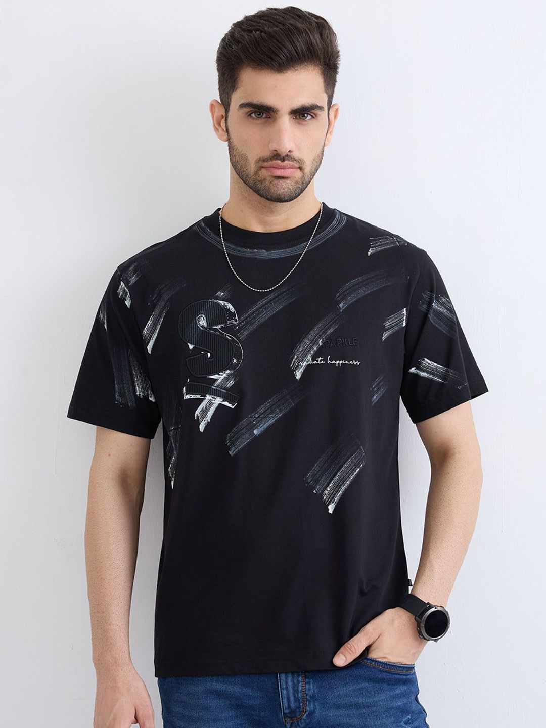 Status Quo Men Printed Pure Cotton Applique T-shirt-picture-19