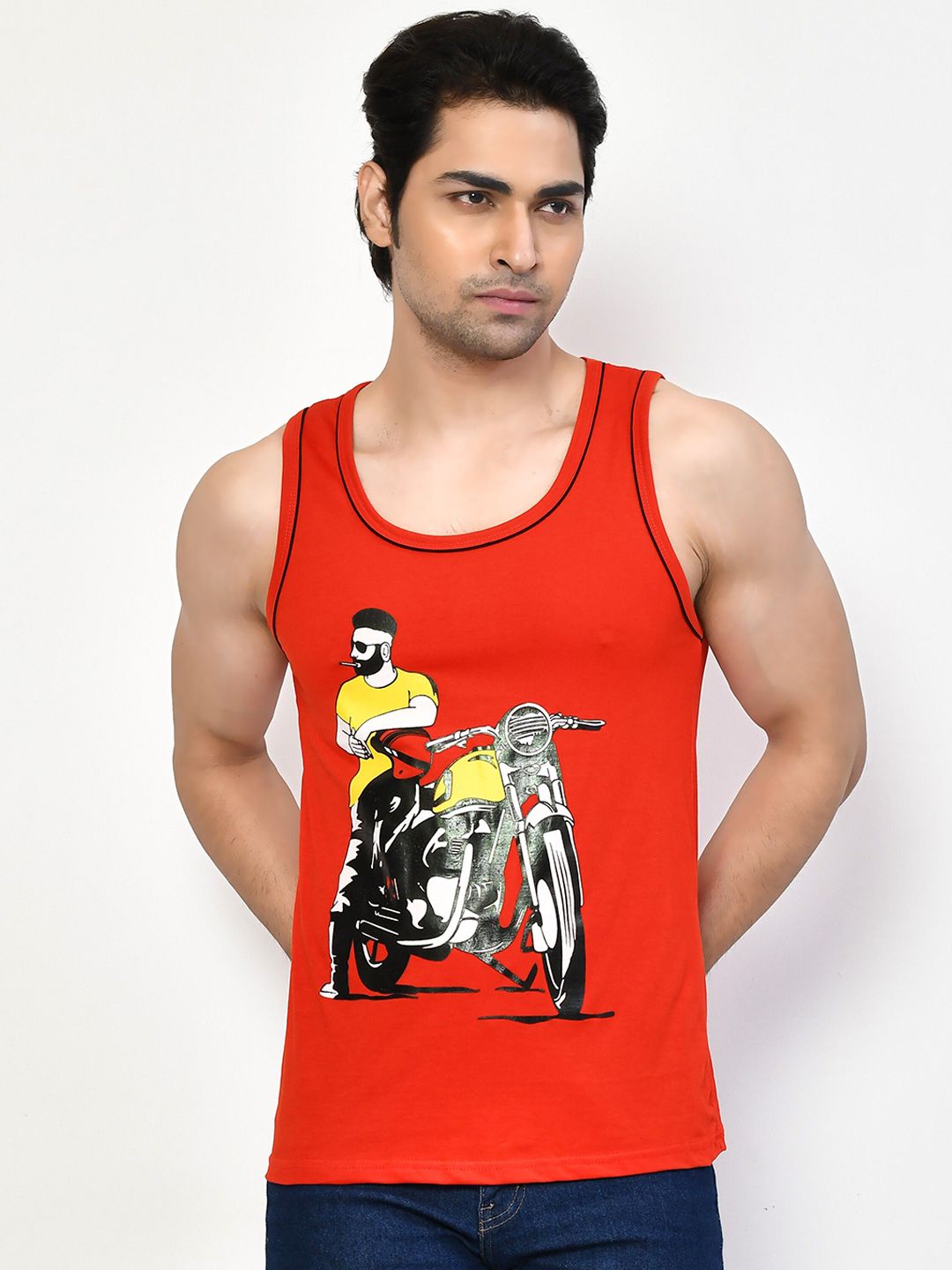 RAPL Printed Pure Cotton Gym VestPrinted_Sando_Red_S-picture-16