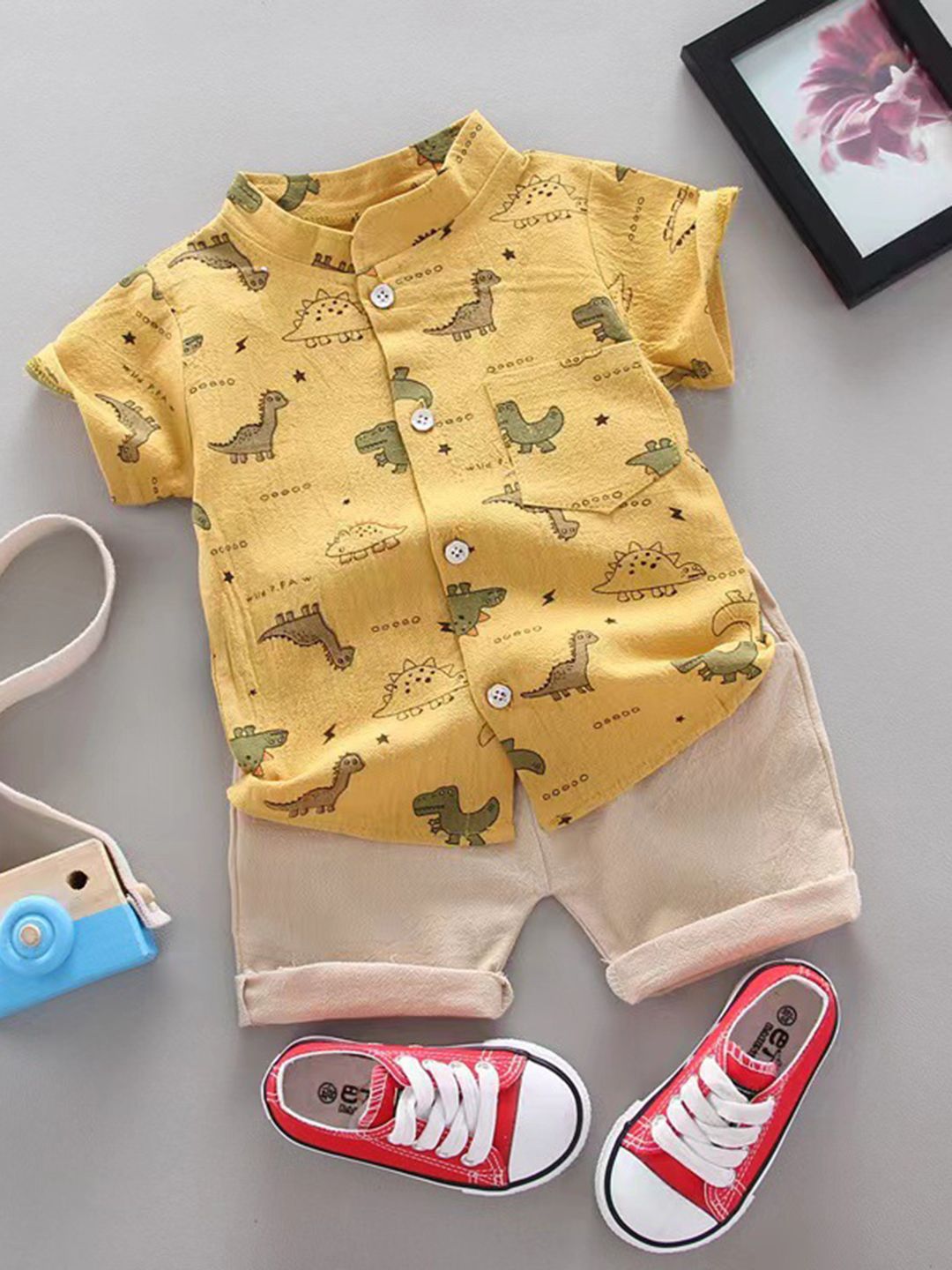 YK Boys Printed Shirt With Shorts Clothing Set-picture-24