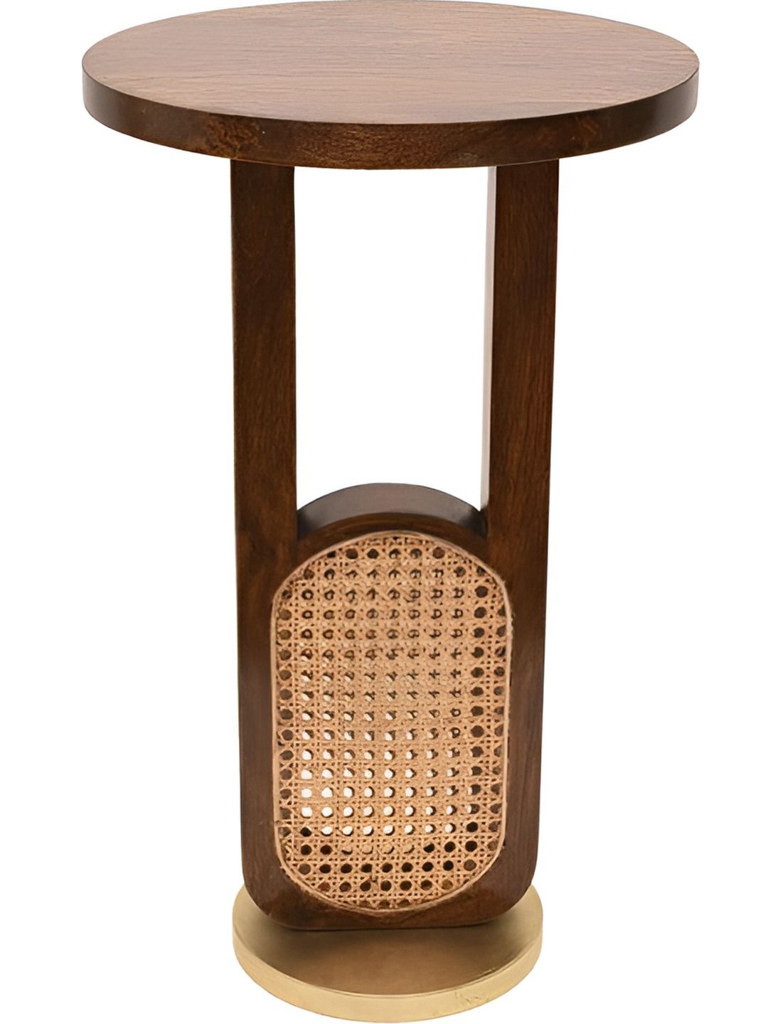 Little Extra Brown & Yellow Wooden Round CoffeeTable