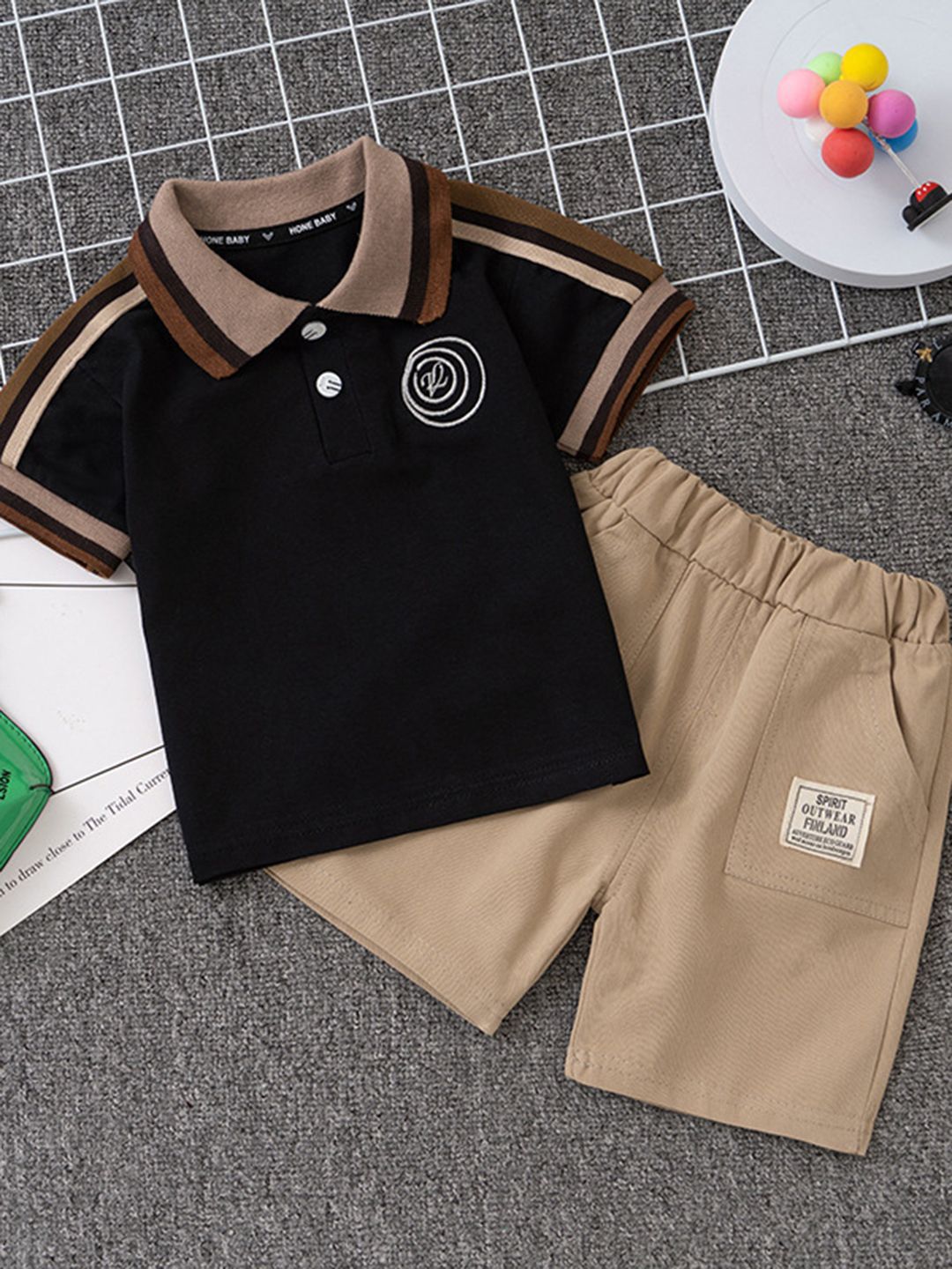 YK Boys Printed T-shirt With Shorts Clothing Set-picture-35