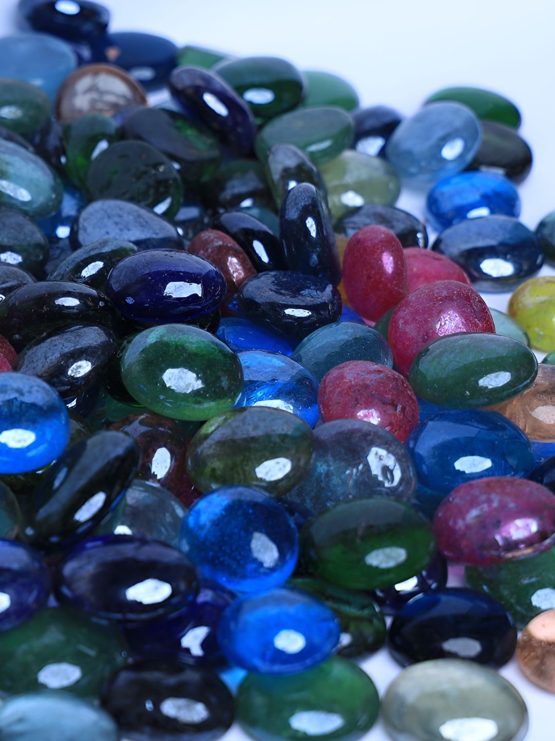 VANNEF Blue & Red Glass Glossy Aquarium Pebbles-picture-41