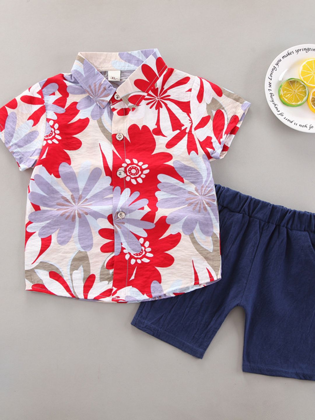 YK Boys Printed Shirt With Shorts Clothing Set-picture-13