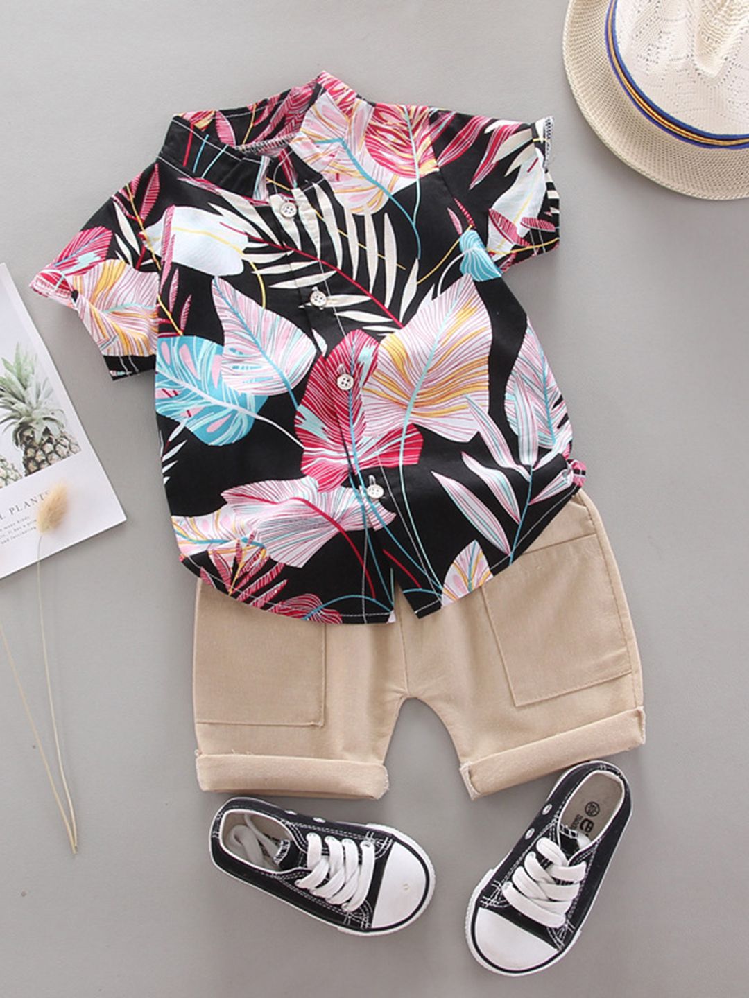 YK Boys Printed Shirt With Shorts Clothing Set-picture-10