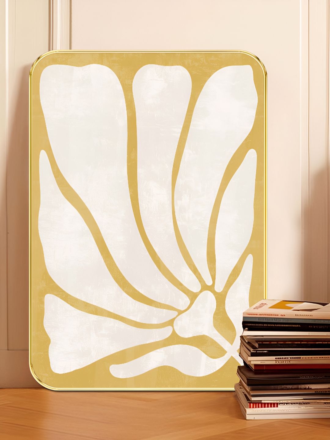 Myntra Elegant Homes Gold-Toned & White 1 Piece Wood Floral and Botanical Wall Paintings-picture-34