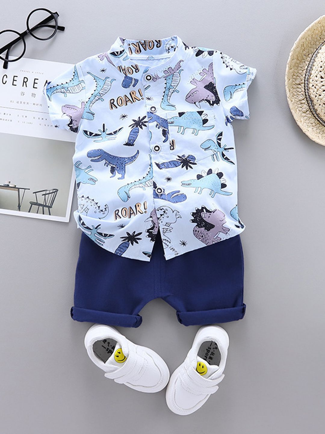 YK Boys Printed Shirt With Shorts Clothing Set-picture-23