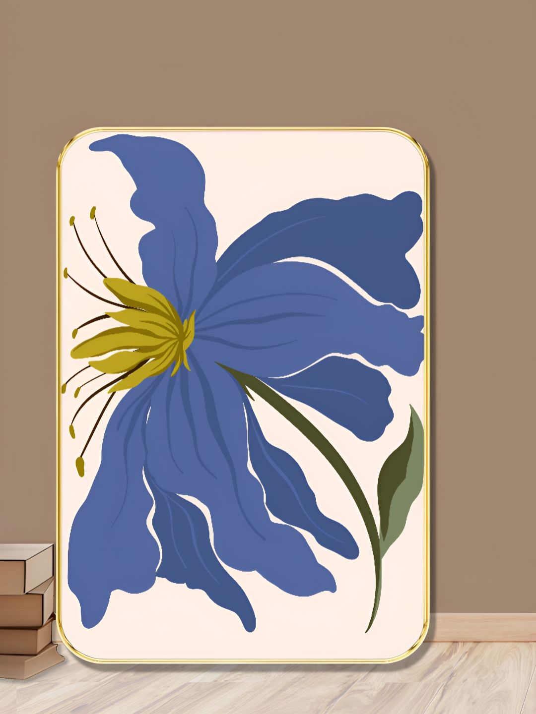 Myntra Elegant Homes White & Blue Floral & Botanical Printed Wooden Wall Art-picture-30