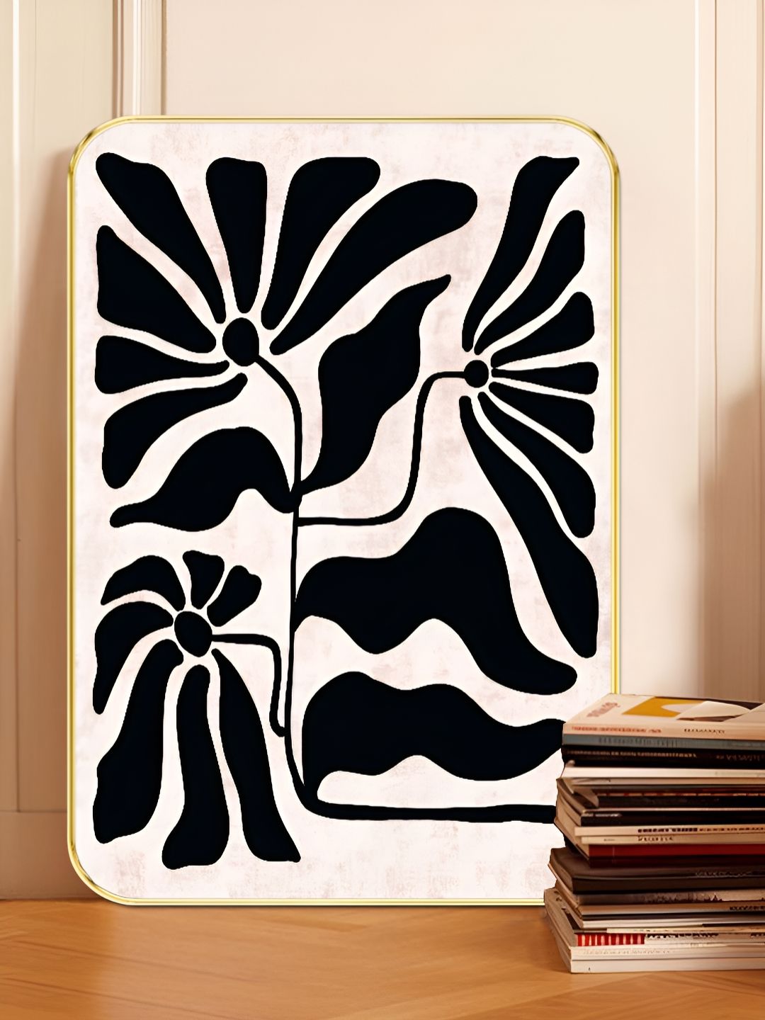 Myntra Elegant Homes White & Black 1 Piece Wood Floral and Botanical Wall Paintings-picture-28