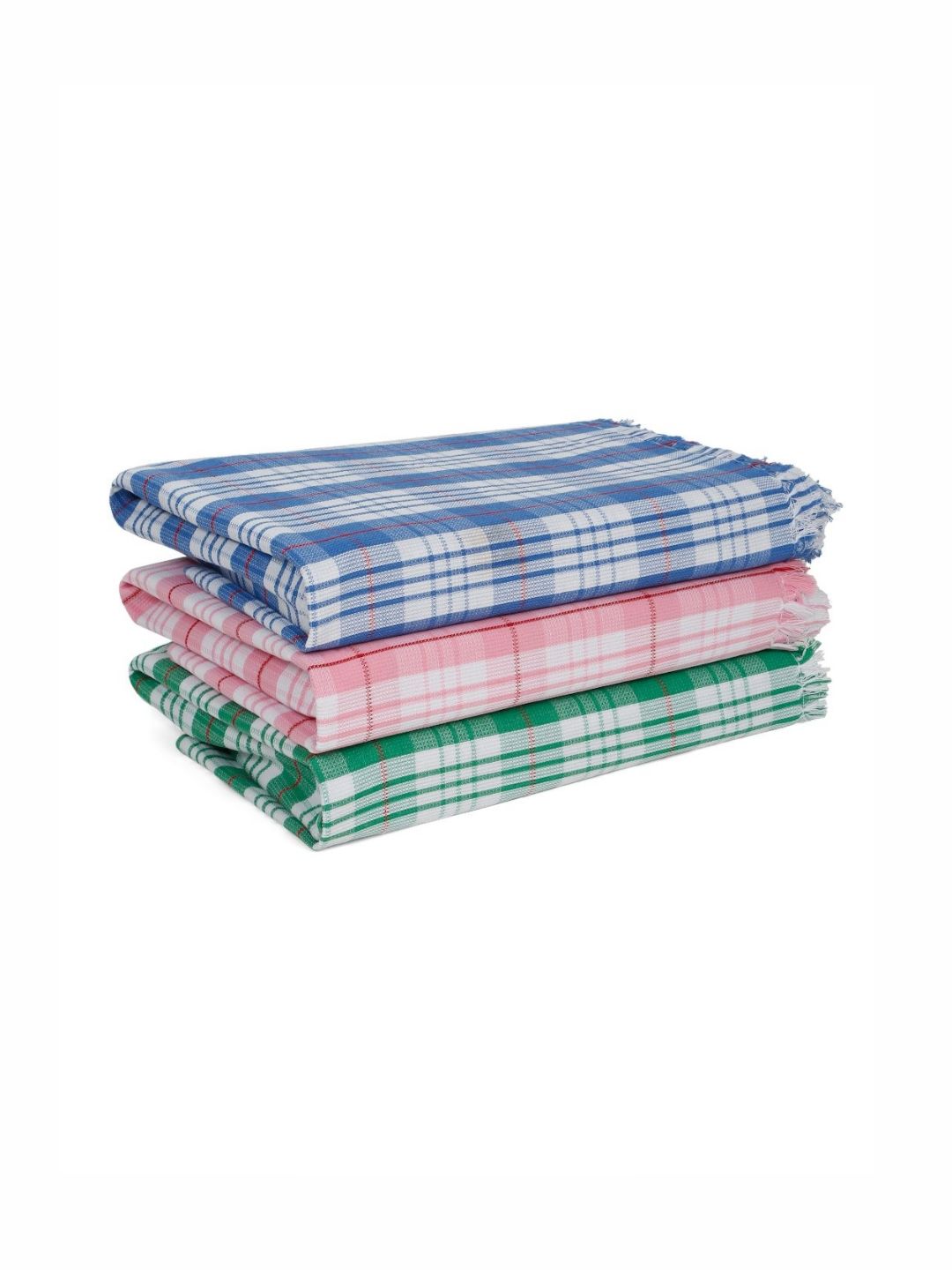 Aura Blue & Green 3 Pieces Striped Cotton 210 GSM Bath Towel
