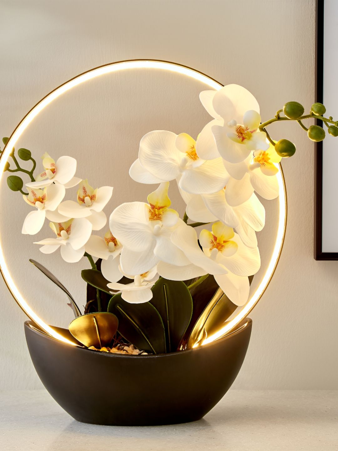 Home Centre White 1 Pieces Orchid Artificial Flower With Pot-picture-35