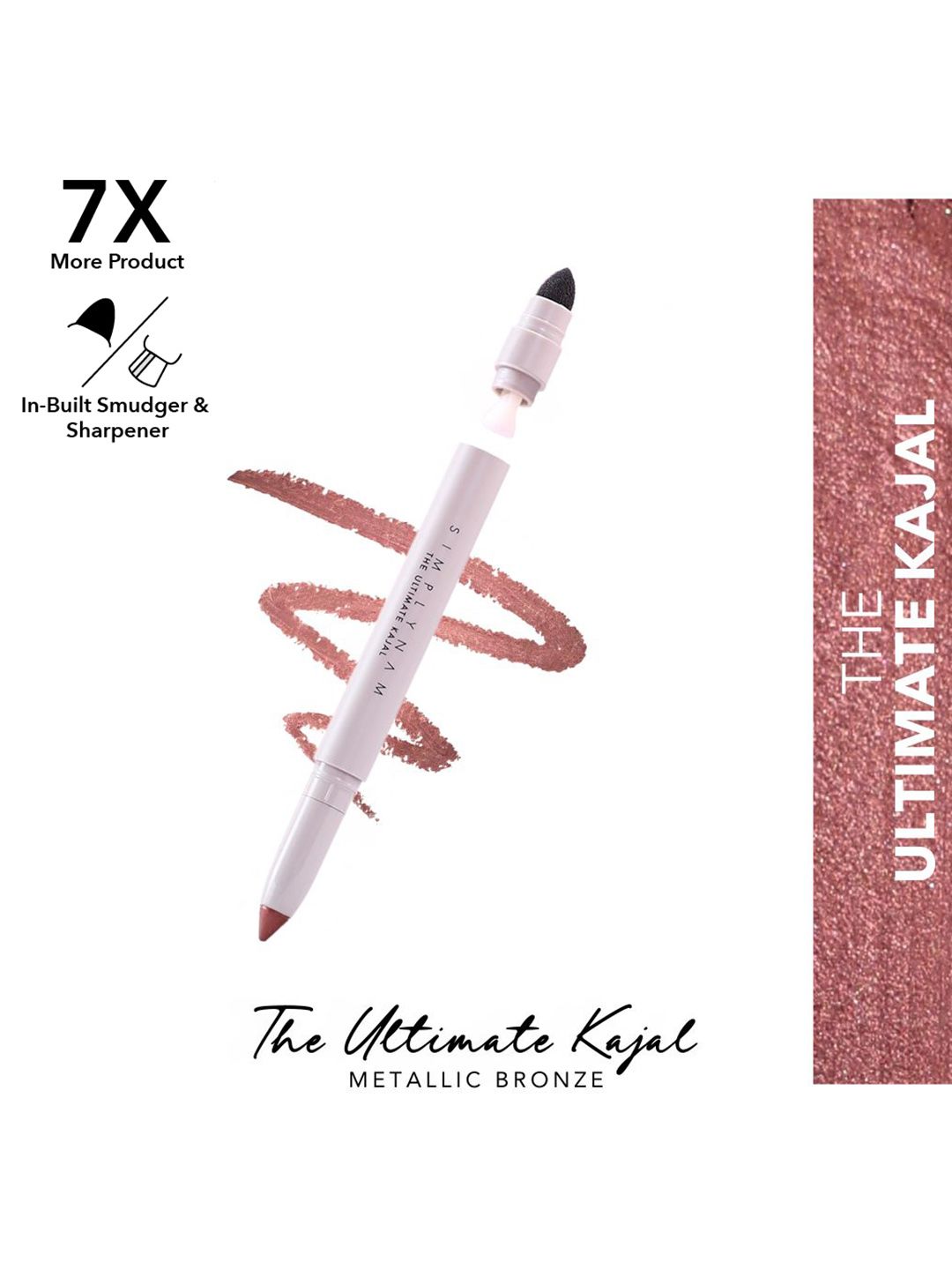 Simply Nam Sweat & Water-Resistant Long Lasting The Ultimate Kajal - Metallic Bronze-picture-14