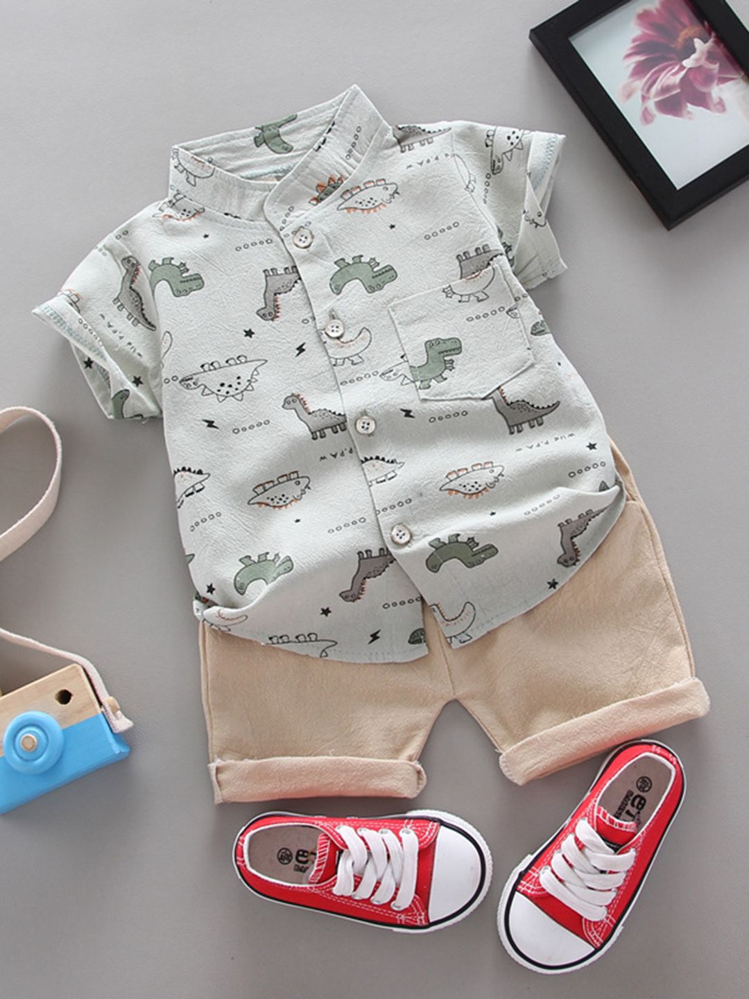 YK Boys Printed Shirt With Shorts Clothing Set-picture-26