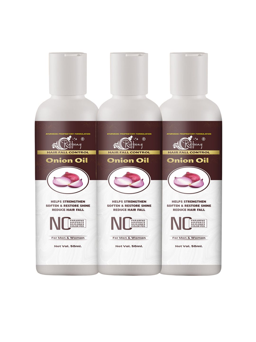 riffway Set Of 3 Onion Oil For Stronger Healthier Natural Growth & Nourishment- 50 ml Each-picture-0